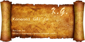 Kenesei Géza névjegykártya
