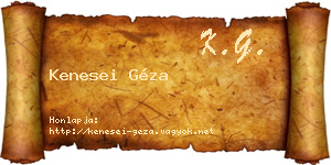 Kenesei Géza névjegykártya