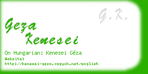 geza kenesei business card
